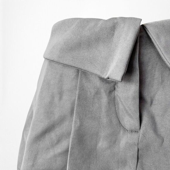 Gray Mid Rise Pleated Flared Skater Mini Skirt Skort Size S - Picture 6 of 6